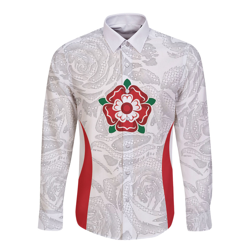 England Rugby National Heritage Custom Long Sleeve Button Shirt Tudor Rose Inspired Edition