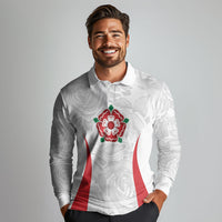 England Rugby National Heritage Custom Long Sleeve Polo Shirt Tudor Rose Inspired Edition
