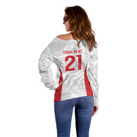 England Rugby National Heritage Custom Off Shoulder Sweater Tudor Rose Inspired Edition