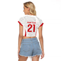 England Rugby National Heritage Custom Raglan Cropped T Shirt Tudor Rose Inspired Edition