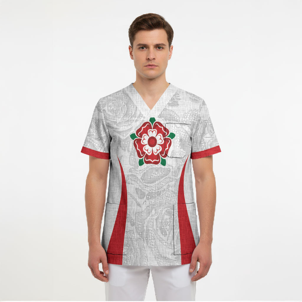 England Rugby National Heritage Custom Scrub Top Tudor Rose Inspired Edition