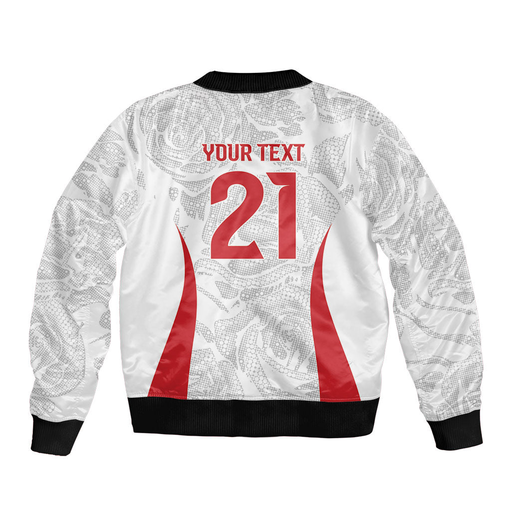 England Rugby National Heritage Custom Sleeve Zip Bomber Jacket Tudor Rose Inspired Edition