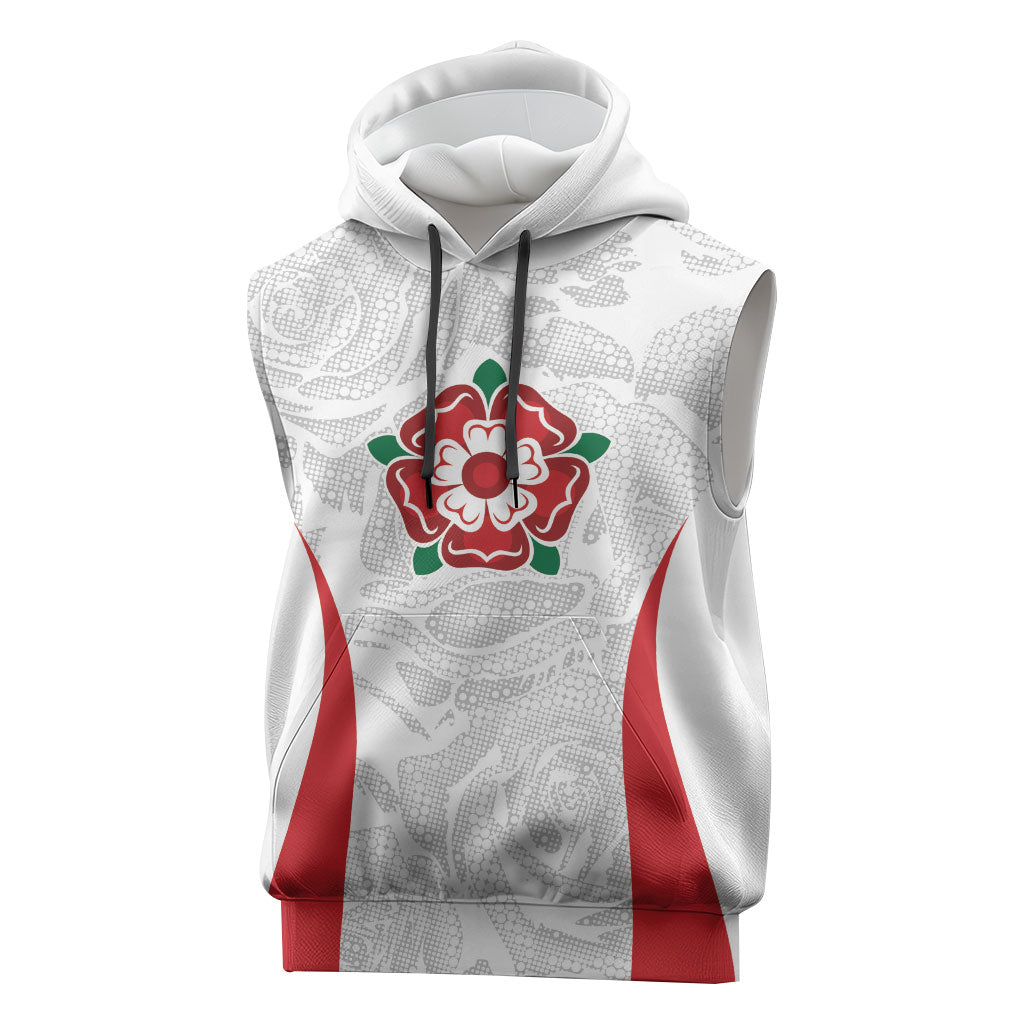 England Rugby National Heritage Custom Sleeveless Hoodie Tudor Rose Inspired Edition
