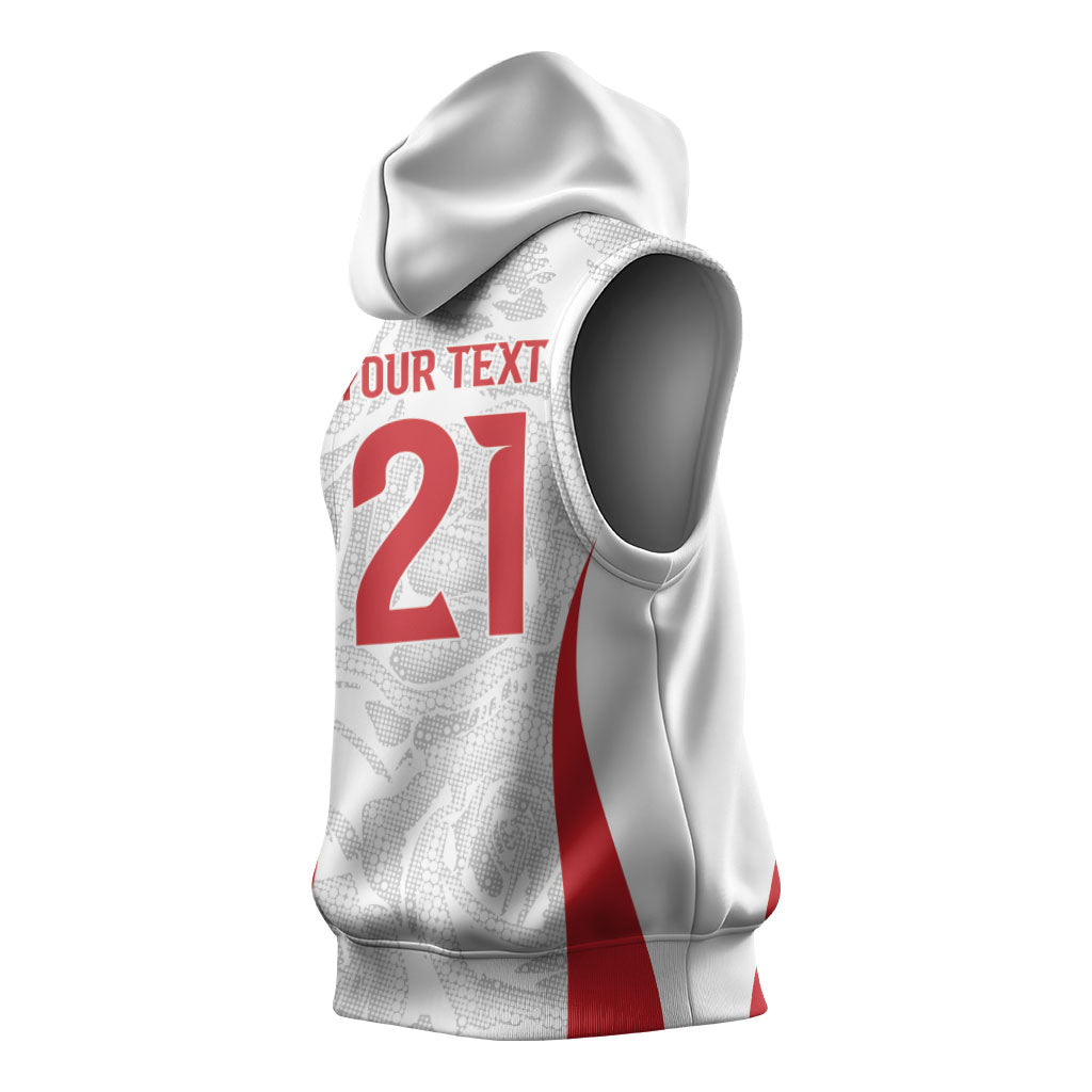 England Rugby National Heritage Custom Sleeveless Hoodie Tudor Rose Inspired Edition