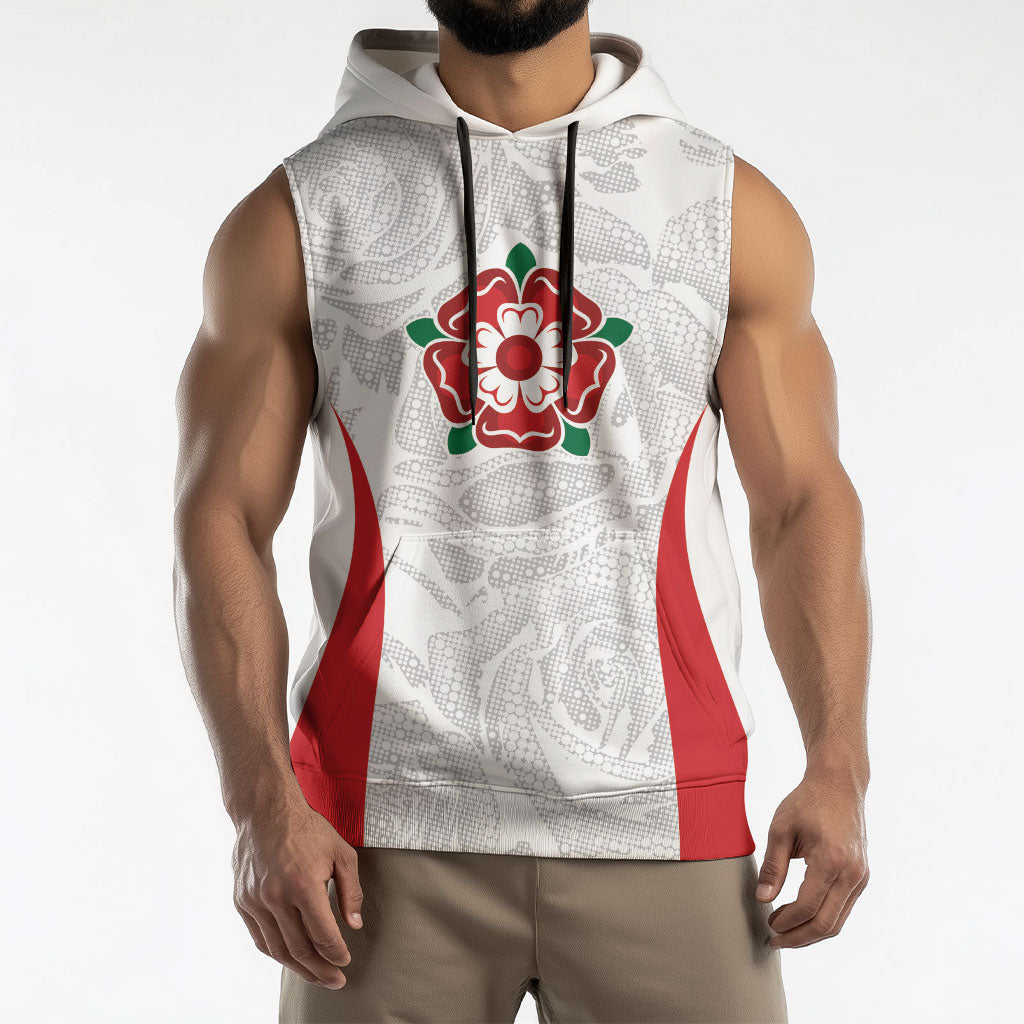 England Rugby National Heritage Custom Sleeveless Hoodie Tudor Rose Inspired Edition