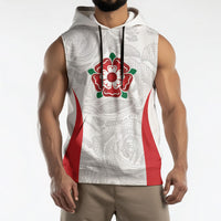 England Rugby National Heritage Custom Sleeveless Hoodie Tudor Rose Inspired Edition