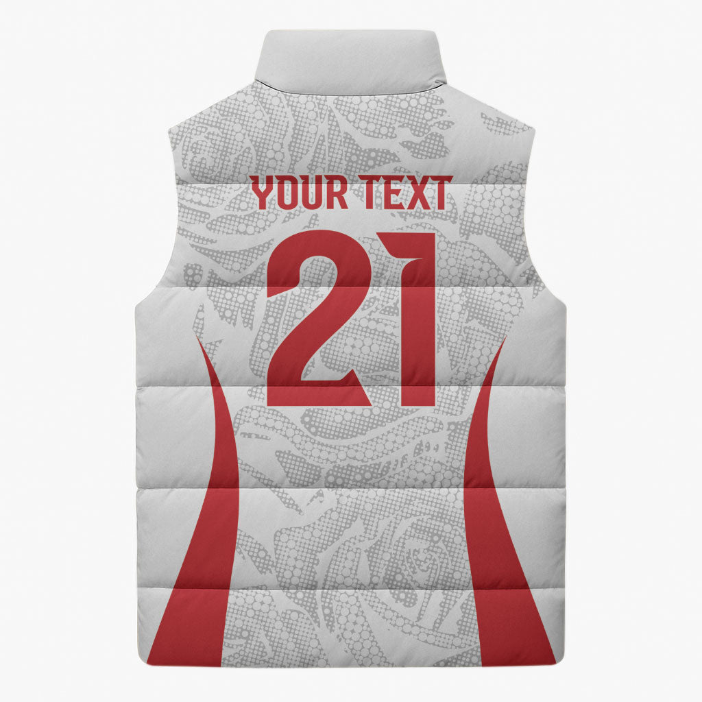 England Rugby National Heritage Custom Sleeveless Puffer Jacket Tudor Rose Inspired Edition