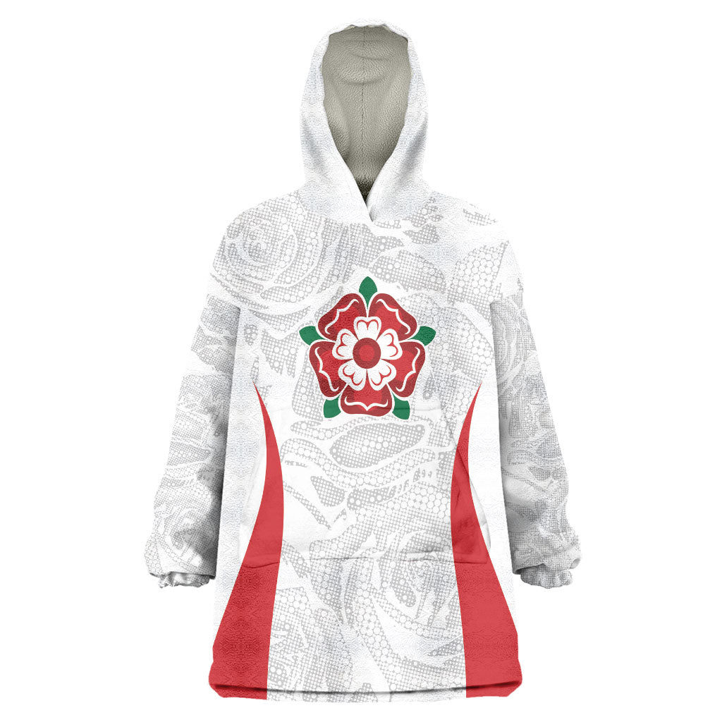 England Rugby National Heritage Custom Wearable Blanket Hoodie Tudor Rose Inspired Edition