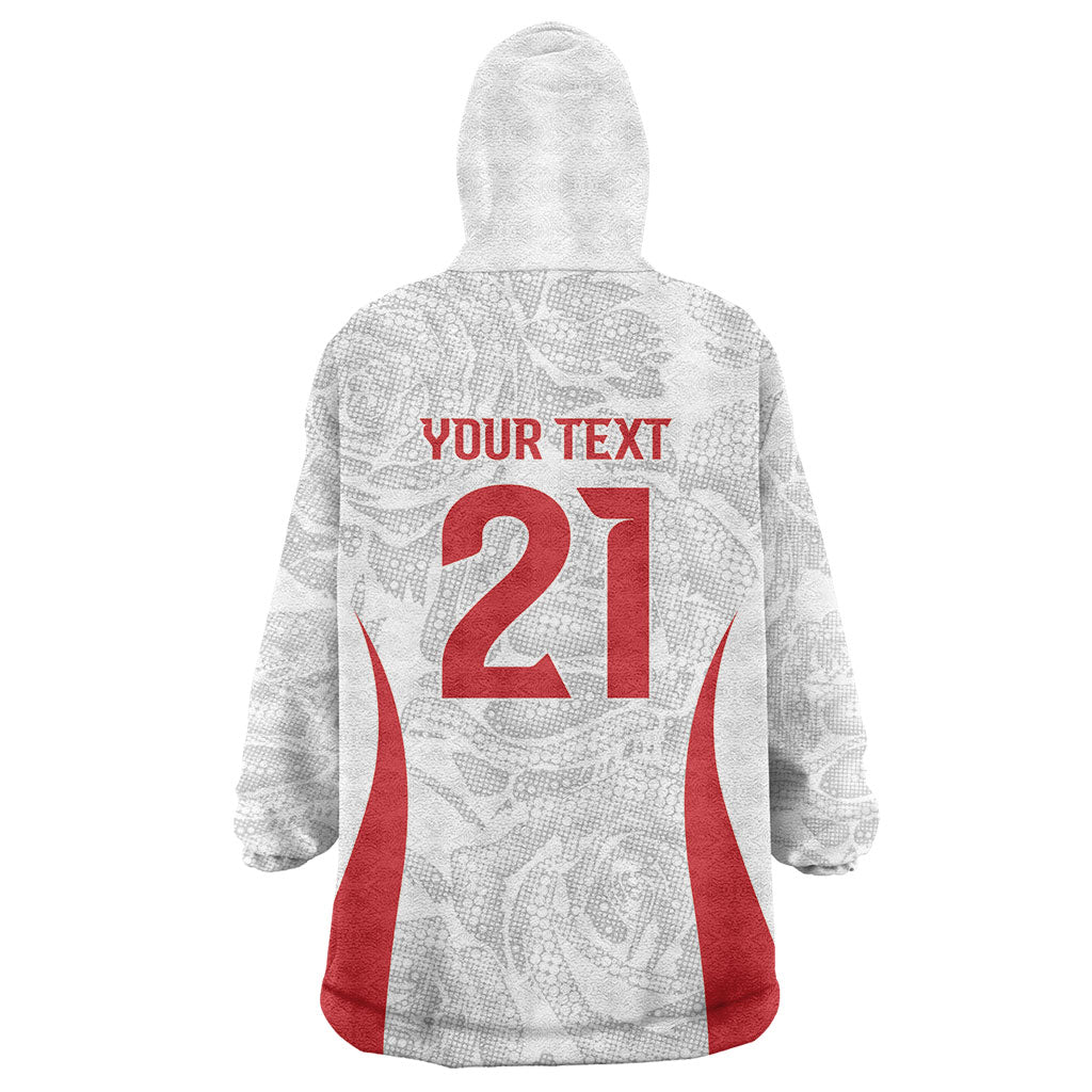 England Rugby National Heritage Custom Wearable Blanket Hoodie Tudor Rose Inspired Edition