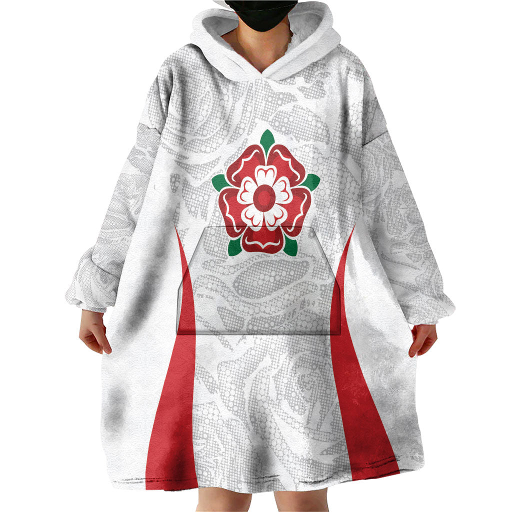 England Rugby National Heritage Custom Wearable Blanket Hoodie Tudor Rose Inspired Edition