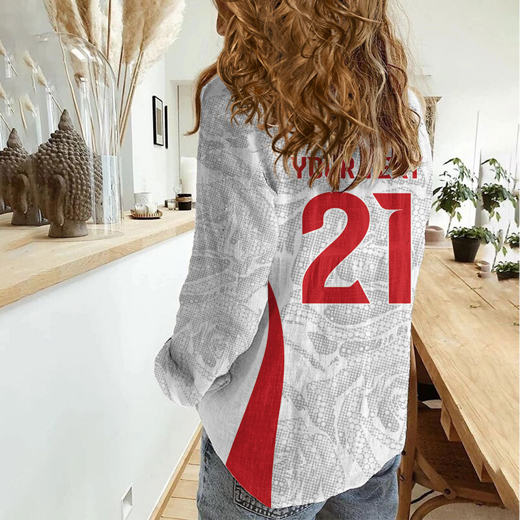 England Rugby National Heritage Custom Women Casual Shirt Tudor Rose Inspired Edition