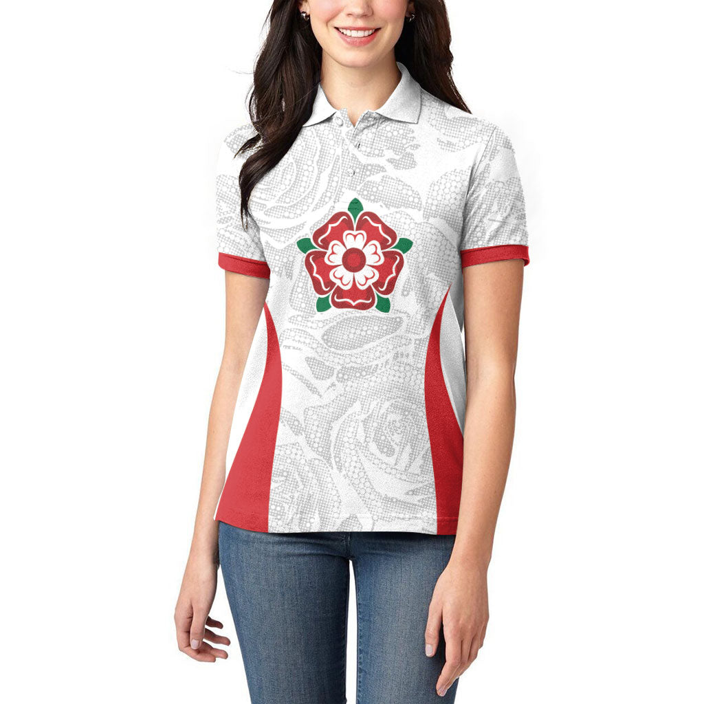 England Rugby National Heritage Custom Women Polo Shirt Tudor Rose Inspired Edition