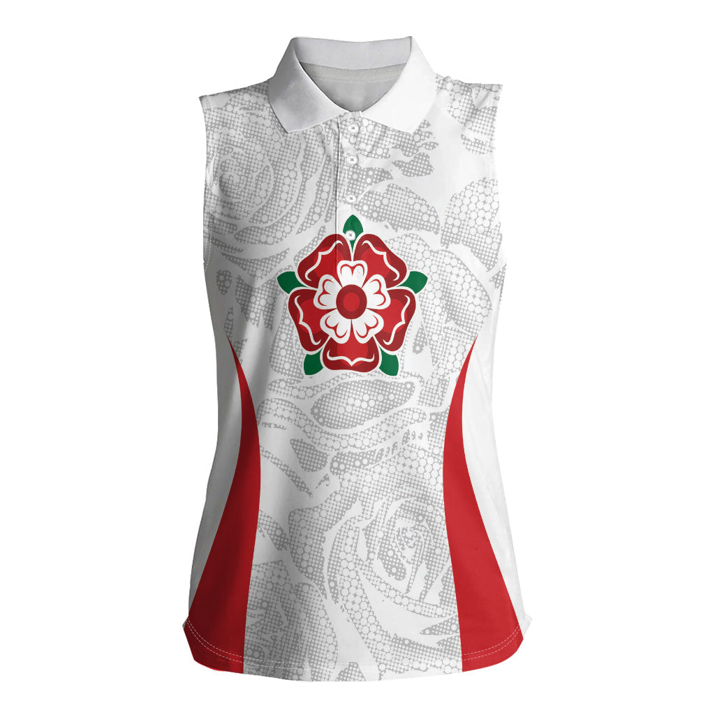 England Rugby National Heritage Custom Women Sleeveless Polo Shirt Tudor Rose Inspired Edition