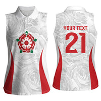 England Rugby National Heritage Custom Women Sleeveless Polo Shirt Tudor Rose Inspired Edition