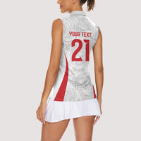 England Rugby National Heritage Custom Women Sleeveless Polo Shirt Tudor Rose Inspired Edition