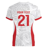 England Rugby National Heritage Custom Women V-Neck T-Shirt Tudor Rose Inspired Edition