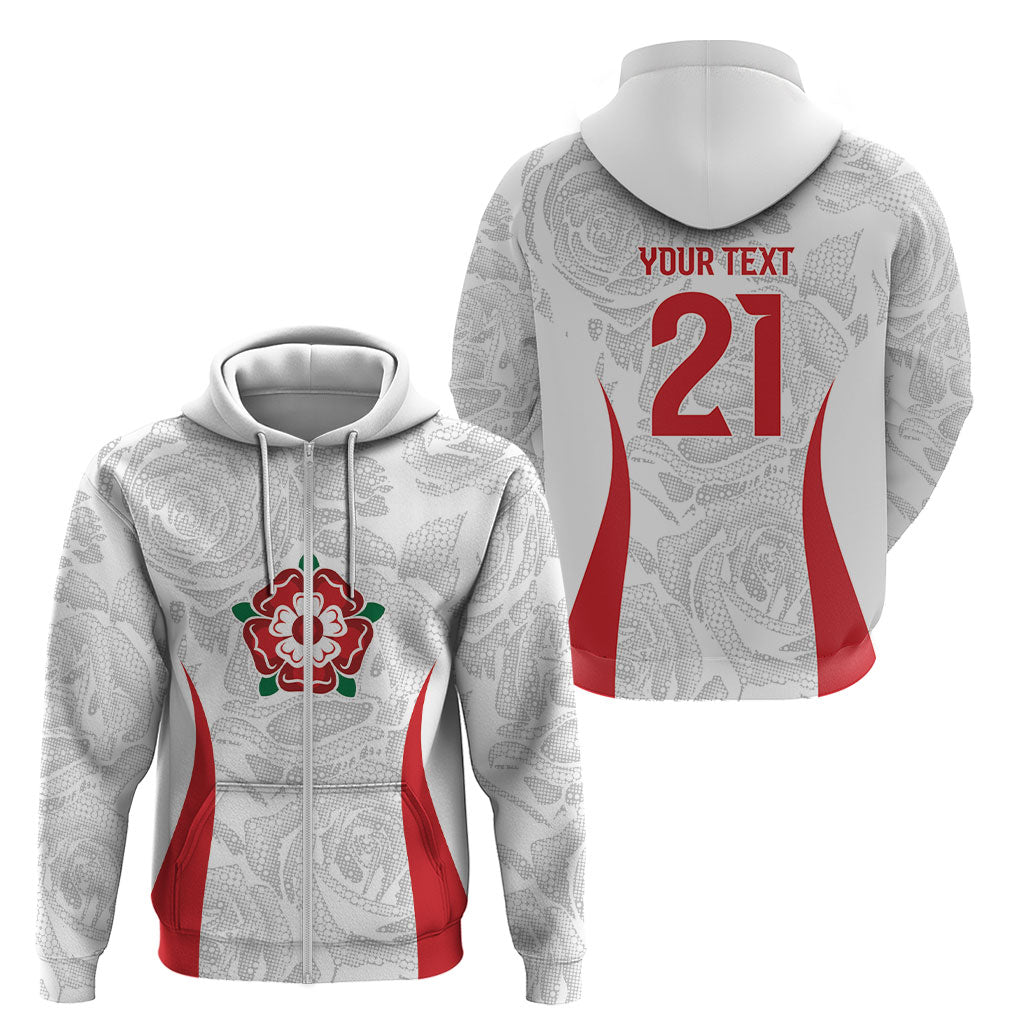 England Rugby National Heritage Custom Zip Hoodie Tudor Rose Inspired Edition