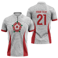 England Rugby National Heritage Custom Zipper Polo Shirt Tudor Rose Inspired Edition