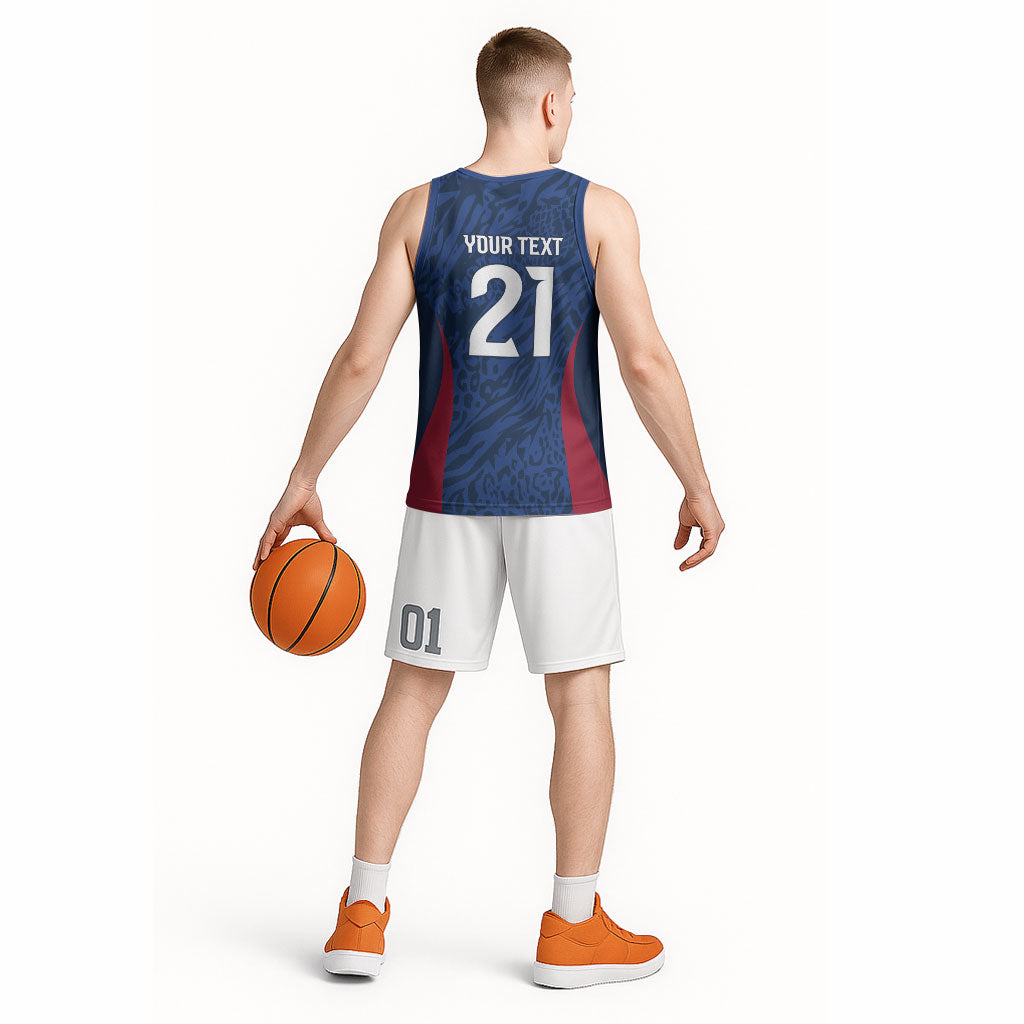 France Rugby National Heritage Custom Basketball Jersey Fleur De Lis Inspired Edition