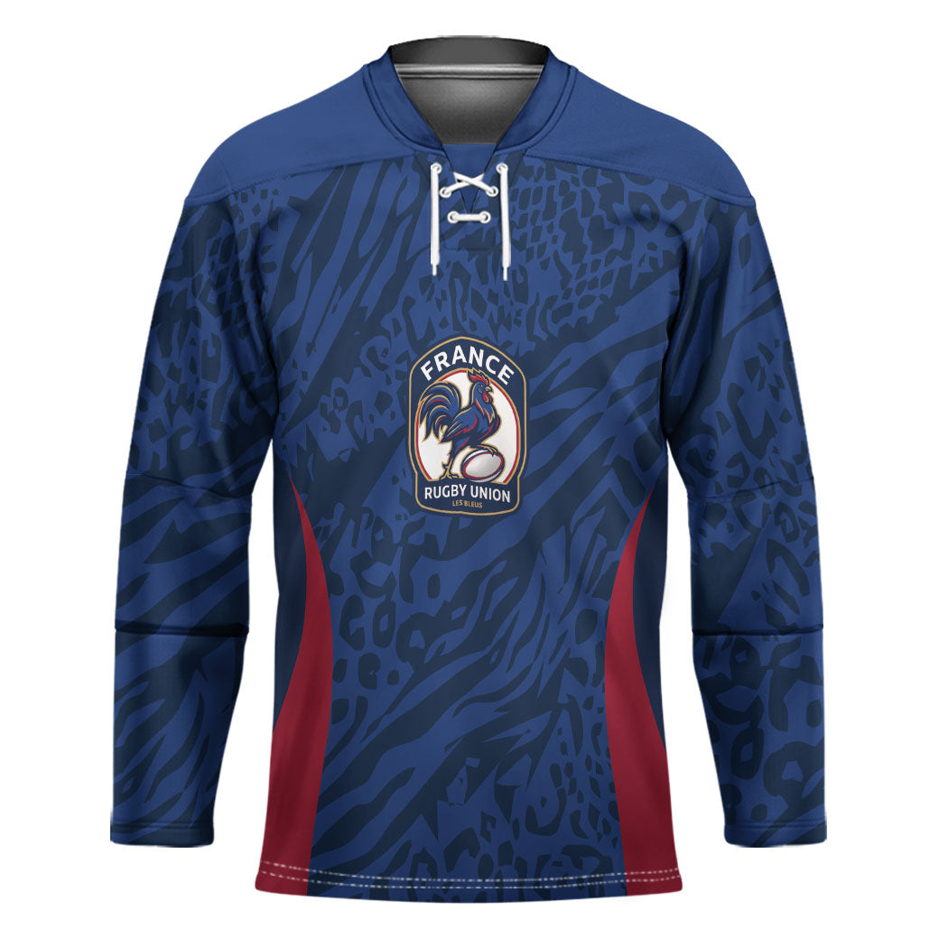 France Rugby National Heritage Custom Hockey Jersey Fleur De Lis Inspired Edition