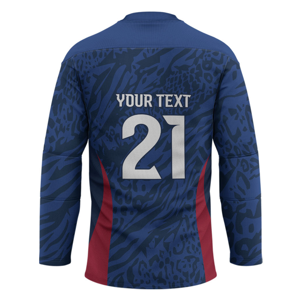 France Rugby National Heritage Custom Hockey Jersey Fleur De Lis Inspired Edition