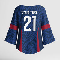 France Rugby National Heritage Custom Kimono Sleeve Blouse Fleur De Lis Inspired Edition