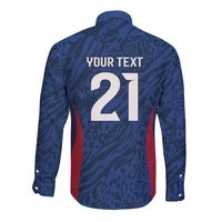 France Rugby National Heritage Custom Long Sleeve Button Shirt Fleur De Lis Inspired Edition