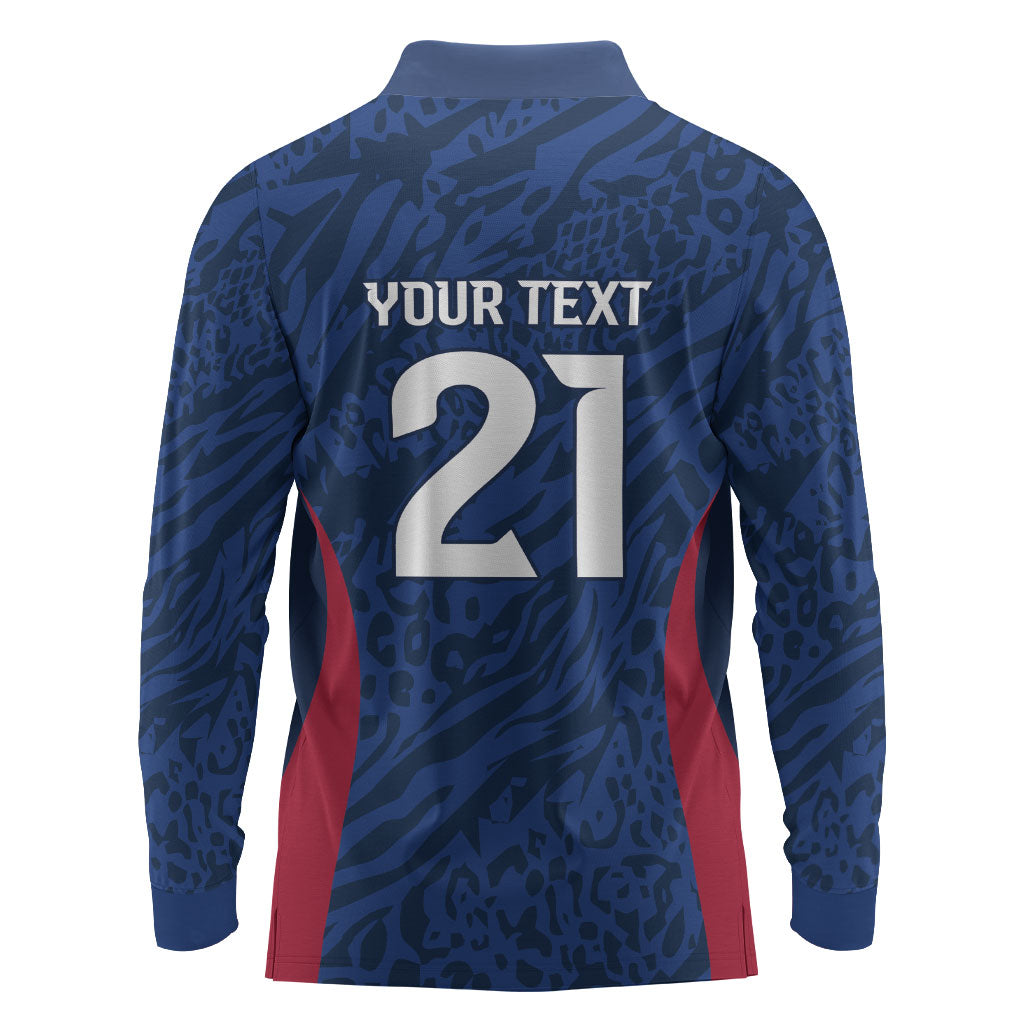 France Rugby National Heritage Custom Long Sleeve Polo Shirt Fleur De Lis Inspired Edition