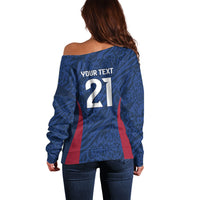 France Rugby National Heritage Custom Off Shoulder Sweater Fleur De Lis Inspired Edition