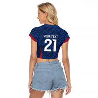 France Rugby National Heritage Custom Raglan Cropped T Shirt Fleur De Lis Inspired Edition