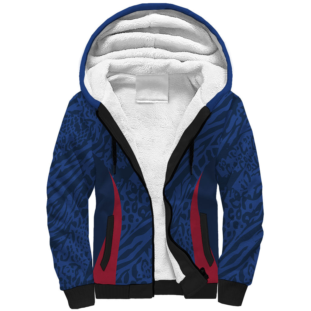 France Rugby National Heritage Custom Sherpa Hoodie Fleur De Lis Inspired Edition