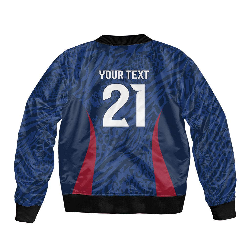 France Rugby National Heritage Custom Sleeve Zip Bomber Jacket Fleur De Lis Inspired Edition