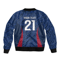 France Rugby National Heritage Custom Sleeve Zip Bomber Jacket Fleur De Lis Inspired Edition