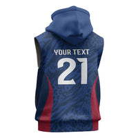 France Rugby National Heritage Custom Sleeveless Hoodie Fleur De Lis Inspired Edition
