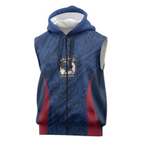 France Rugby National Heritage Custom Sleeveless Zip Hoodie Fleur De Lis Inspired Edition