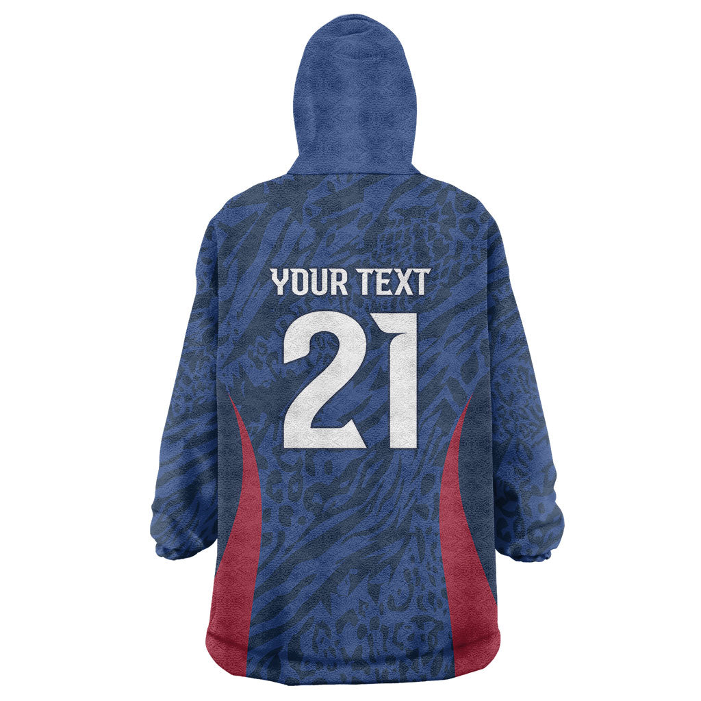 France Rugby National Heritage Custom Wearable Blanket Hoodie Fleur De Lis Inspired Edition