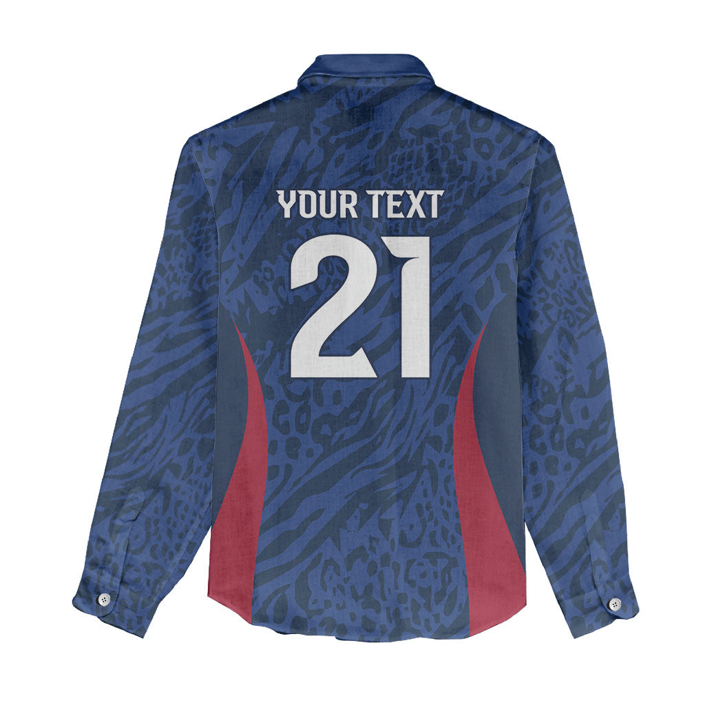 France Rugby National Heritage Custom Women Casual Shirt Fleur De Lis Inspired Edition