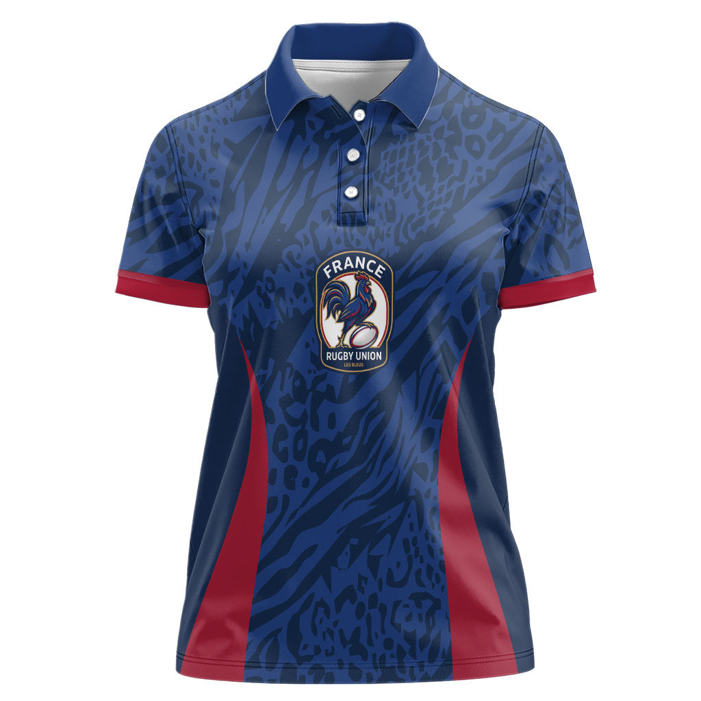 France Rugby National Heritage Custom Women Polo Shirt Fleur De Lis Inspired Edition