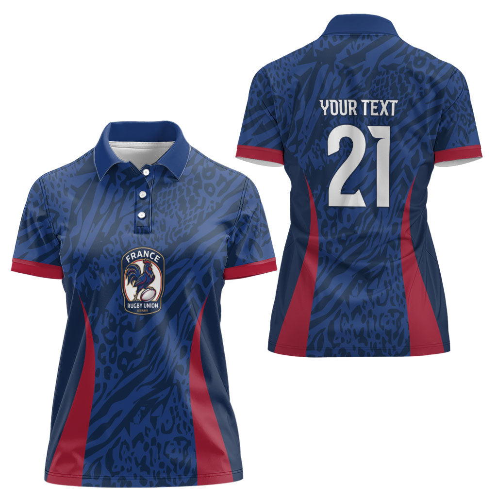 France Rugby National Heritage Custom Women Polo Shirt Fleur De Lis Inspired Edition