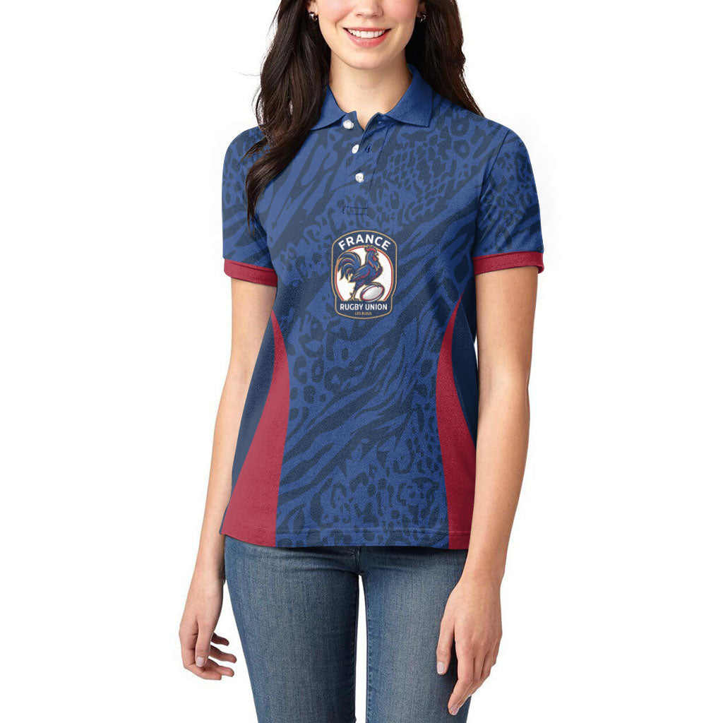 France Rugby National Heritage Custom Women Polo Shirt Fleur De Lis Inspired Edition