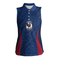 France Rugby National Heritage Custom Women Sleeveless Polo Shirt Fleur De Lis Inspired Edition