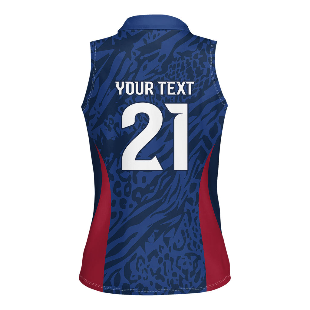 France Rugby National Heritage Custom Women Sleeveless Polo Shirt Fleur De Lis Inspired Edition