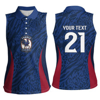 France Rugby National Heritage Custom Women Sleeveless Polo Shirt Fleur De Lis Inspired Edition