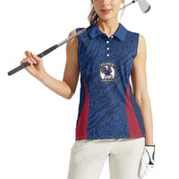 France Rugby National Heritage Custom Women Sleeveless Polo Shirt Fleur De Lis Inspired Edition