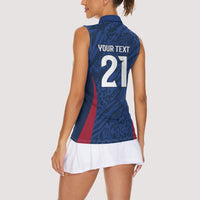 France Rugby National Heritage Custom Women Sleeveless Polo Shirt Fleur De Lis Inspired Edition