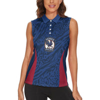 France Rugby National Heritage Custom Women Sleeveless Polo Shirt Fleur De Lis Inspired Edition