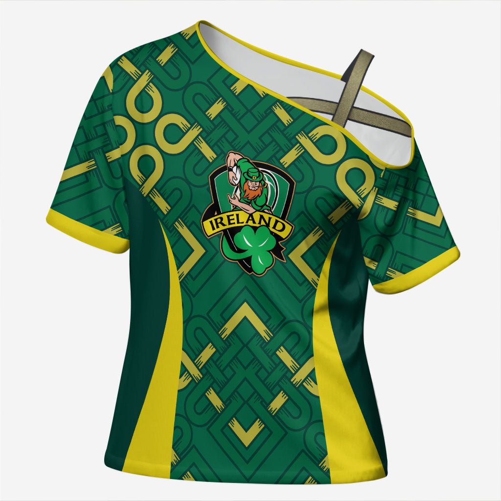 Ireland Rugby National Heritage Custom Cross Shoulder Shirt Traditional Celtic Inspired Edition