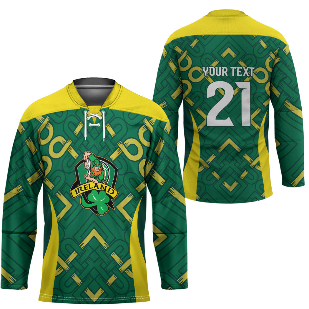 Ireland Rugby National Heritage Custom Hockey Jersey Traditional Celtic Inspired Edition