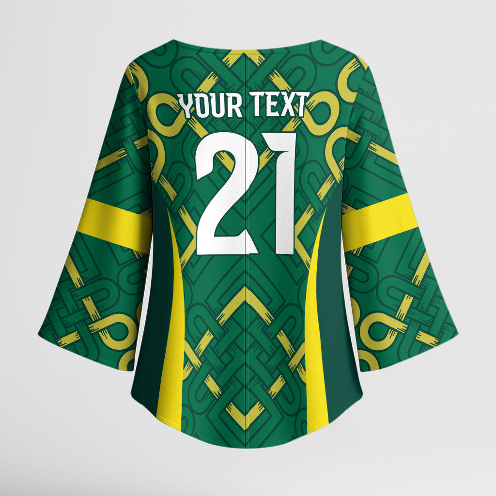 Ireland Rugby National Heritage Custom Kimono Sleeve Blouse Traditional Celtic Inspired Edition