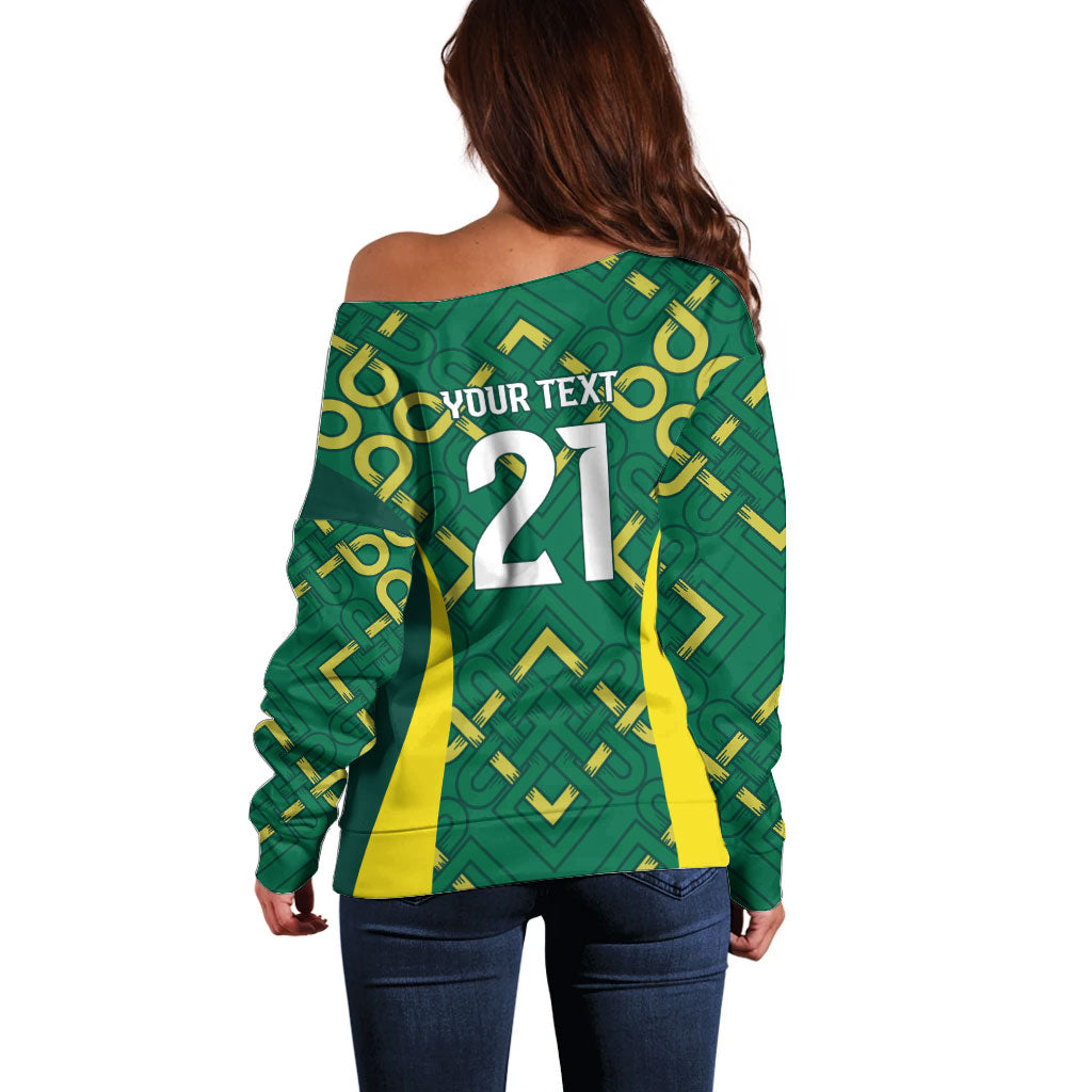 Ireland Rugby National Heritage Custom Off Shoulder Sweater Traditional Celtic Inspired Edition
